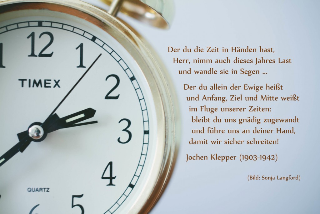 Uhr mit Zitat von Jochen Klepper